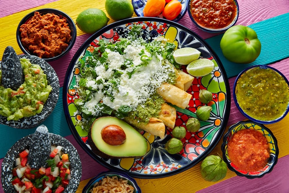 Mexican enchiladas and their ingredients